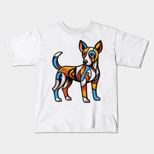 Pop art dog illustration. cubism illustration of a dog Kids T-Shirt